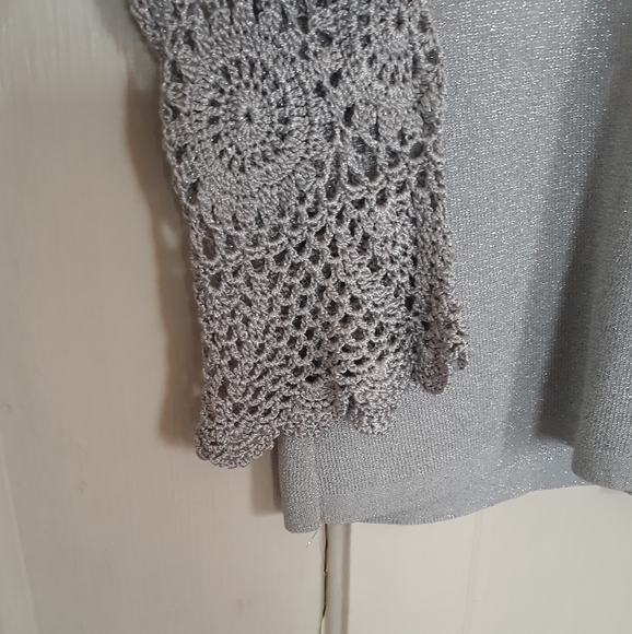 Joseph A. Metallic Silver Top - Picture 3 of 5